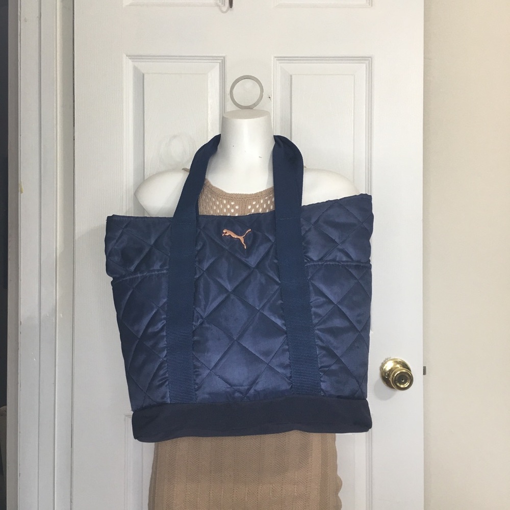 Navy PUMA Quilted Tote